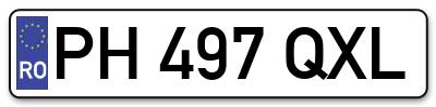 Placuta inmatriculare numar auto  PH-497-QXL, PH 497 QXL, PH497QXL