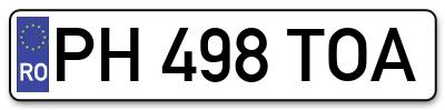 Placuta inmatriculare numar auto  PH-498-TOA, PH 498 TOA, PH498TOA