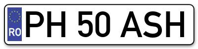 Placuta inmatriculare numar auto  PH-50-ASH, PH 50 ASH, PH50ASH