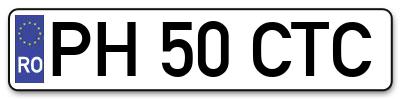 Placuta inmatriculare numar auto  PH-50-CTC, PH 50 CTC, PH50CTC