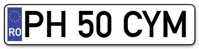 Placuta inmatriculare numar auto  PH-50-CYM, PH 50 CYM, PH50CYM