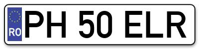 Placuta inmatriculare numar auto  PH-50-ELR, PH 50 ELR, PH50ELR