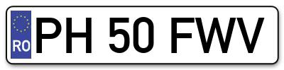 Placuta inmatriculare numar auto  PH-50-FWV, PH 50 FWV, PH50FWV