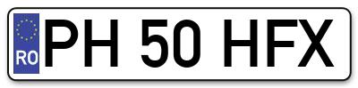 Placuta inmatriculare numar auto  PH-50-HFX, PH 50 HFX, PH50HFX