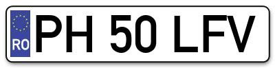 Placuta inmatriculare numar auto  PH-50-LFV, PH 50 LFV, PH50LFV
