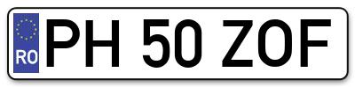 Placuta inmatriculare numar auto  PH-50-ZOF, PH 50 ZOF, PH50ZOF