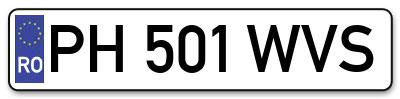 Placuta inmatriculare numar auto  PH-501-WVS, PH 501 WVS, PH501WVS