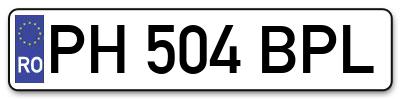 Placuta inmatriculare numar auto  PH-504-BPL, PH 504 BPL, PH504BPL