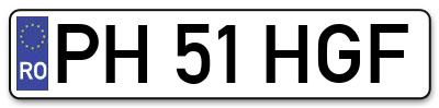 Placuta inmatriculare numar auto  PH-51-HGF, PH 51 HGF, PH51HGF