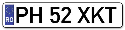 Placuta inmatriculare numar auto  PH-52-XKT, PH 52 XKT, PH52XKT