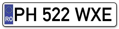 Placuta inmatriculare numar auto  PH-522-WXE, PH 522 WXE, PH522WXE