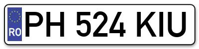 Placuta inmatriculare numar auto  PH-524-KIU, PH 524 KIU, PH524KIU