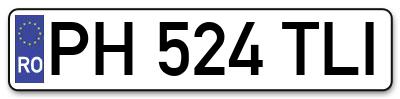 Placuta inmatriculare numar auto  PH-524-TLI, PH 524 TLI, PH524TLI