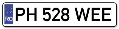 Placuta inmatriculare numar auto  PH-528-WEE, PH 528 WEE, PH528WEE