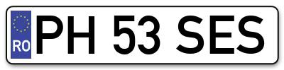 Placuta inmatriculare numar auto  PH-53-SES, PH 53 SES, PH53SES
