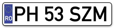 Placuta inmatriculare numar auto  PH-53-SZM, PH 53 SZM, PH53SZM