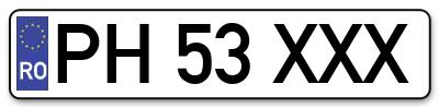 Placuta inmatriculare numar auto  PH-53-XXX, PH 53 XXX, PH53XXX