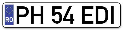 Placuta inmatriculare numar auto  PH-54-EDI, PH 54 EDI, PH54EDI