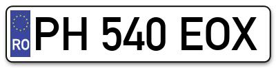 Placuta inmatriculare numar auto  PH-540-EOX, PH 540 EOX, PH540EOX