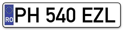 Placuta inmatriculare numar auto  PH-540-EZL, PH 540 EZL, PH540EZL