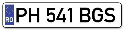 Placuta inmatriculare numar auto  PH-541-BGS, PH 541 BGS, PH541BGS