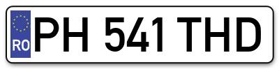 Placuta inmatriculare numar auto  PH-541-THD, PH 541 THD, PH541THD