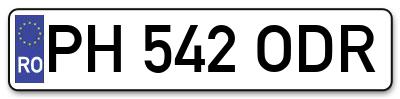 Placuta inmatriculare numar auto  PH-542-ODR, PH 542 ODR, PH542ODR