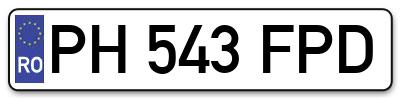Placuta inmatriculare numar auto  PH-543-FPD, PH 543 FPD, PH543FPD