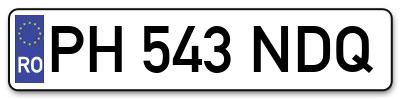 Placuta inmatriculare numar auto  PH-543-NDQ, PH 543 NDQ, PH543NDQ