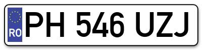 Placuta inmatriculare numar auto  PH-546-UZJ, PH 546 UZJ, PH546UZJ
