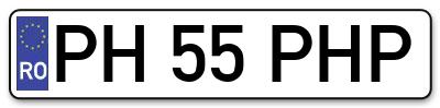 Placuta inmatriculare numar auto  PH-55-PHP, PH 55 PHP, PH55PHP