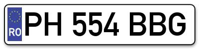 Placuta inmatriculare numar auto  PH-554-BBG, PH 554 BBG, PH554BBG