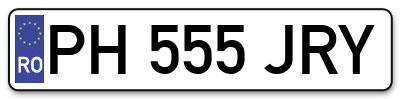 Placuta inmatriculare numar auto  PH-555-JRY, PH 555 JRY, PH555JRY