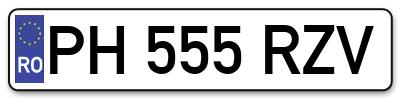 Placuta inmatriculare numar auto  PH-555-RZV, PH 555 RZV, PH555RZV