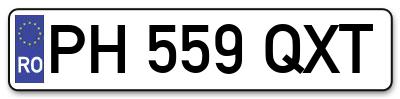 Placuta inmatriculare numar auto  PH-559-QXT, PH 559 QXT, PH559QXT
