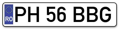 Placuta inmatriculare numar auto  PH-56-BBG, PH 56 BBG, PH56BBG