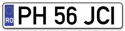 Placuta inmatriculare numar auto  PH-56-JCI, PH 56 JCI, PH56JCI