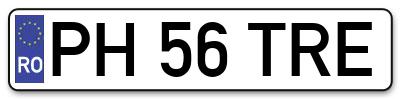 Placuta inmatriculare numar auto  PH-56-TRE, PH 56 TRE, PH56TRE