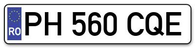 Placuta inmatriculare numar auto  PH-560-CQE, PH 560 CQE, PH560CQE