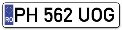 Placuta inmatriculare numar auto  PH-562-UOG, PH 562 UOG, PH562UOG