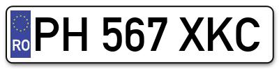 Placuta inmatriculare numar auto  PH-567-XKC, PH 567 XKC, PH567XKC