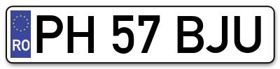 Placuta inmatriculare numar auto  PH-57-BJU, PH 57 BJU, PH57BJU