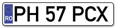 Placuta inmatriculare numar auto  PH-57-PCX, PH 57 PCX, PH57PCX