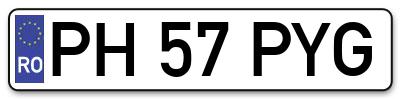 Placuta inmatriculare numar auto  PH-57-PYG, PH 57 PYG, PH57PYG