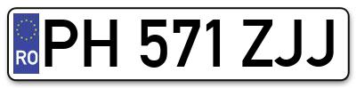 Placuta inmatriculare numar auto  PH-571-ZJJ, PH 571 ZJJ, PH571ZJJ