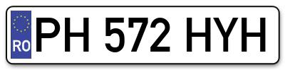 Placuta inmatriculare numar auto  PH-572-HYH, PH 572 HYH, PH572HYH