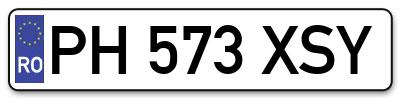 Placuta inmatriculare numar auto  PH-573-XSY, PH 573 XSY, PH573XSY