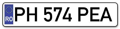 Placuta inmatriculare numar auto  PH-574-PEA, PH 574 PEA, PH574PEA