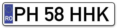 Placuta inmatriculare numar auto  PH-58-HHK, PH 58 HHK, PH58HHK