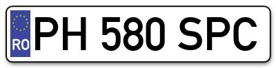 Placuta inmatriculare numar auto  PH-580-SPC, PH 580 SPC, PH580SPC